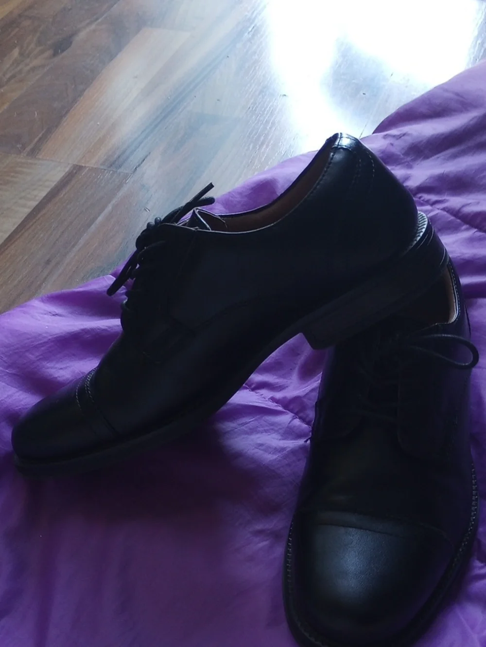 George Black Leather Lace-Up Derby Shoes